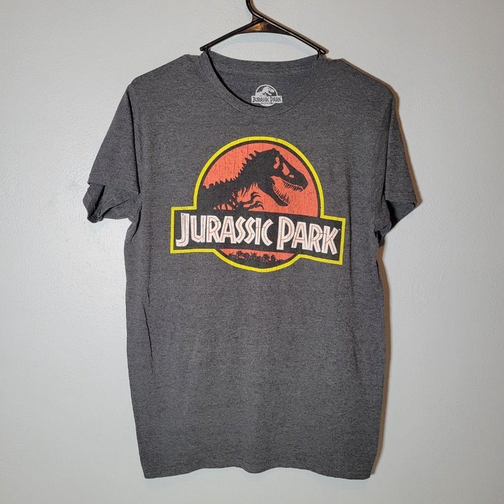 Jurassic Park Mens Tshirt  Charcoal Grey  Short Sleeve  Graphic Tee  Size M